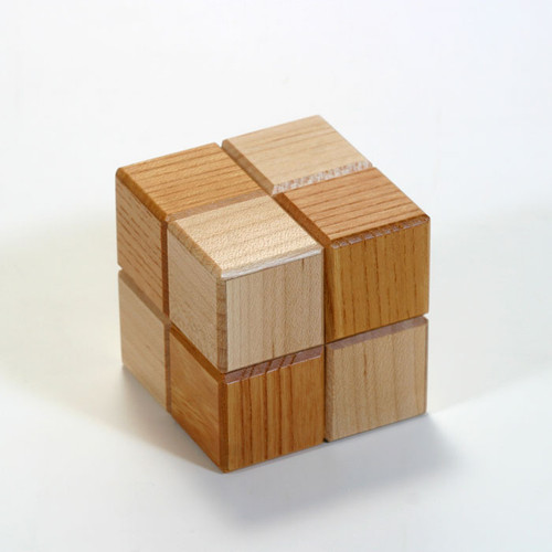 Hakone Yosegi Zaiku Wooden Mozaic Karakuri Gimmick puzzle box Cube No.1