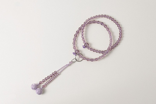 Kyoto Juzu Japanese Buddhist Mala Jodo shu Izumi Glass Craft Rose Woman Japan
