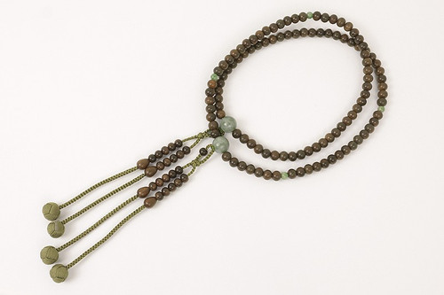 Kyoto Juzu Japanese Buddhist Mala Bracelet Shingon Ryokudan Saussurite Japan