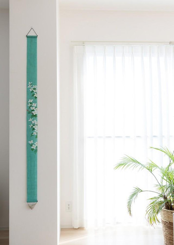 Kyoto Tapestry Handpainted Linen Wall HangingYamaboshi Dogwood Floral Japan