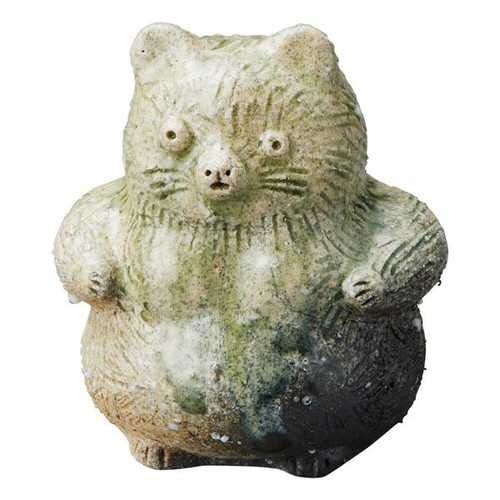 Shigaraki Ware Kiln Guardian Tanuki Figurine Medium Traditional Japanese Ceramic
