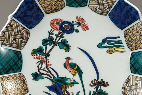 Kutani ware Decorative plate 30.5cm Ko-Kutani Flowers & Birds Made in Japan