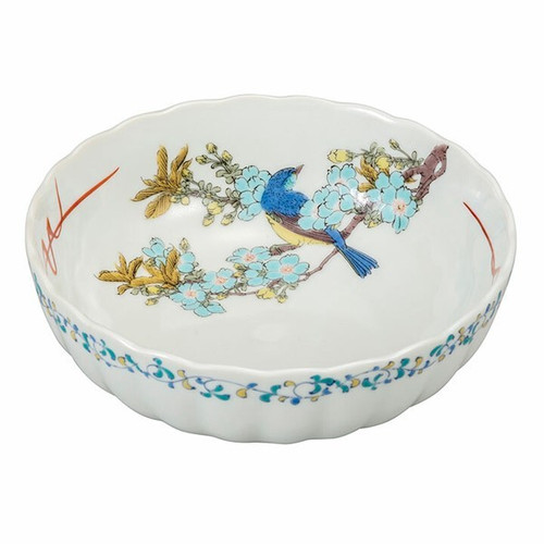 Authentic Kutani Ware Bowl Cherry Blossom & Bird 16.7cm Made in Japan