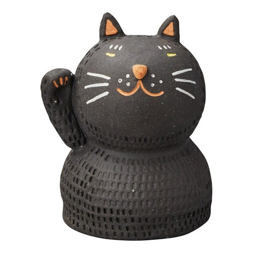 Shigaraki Ware Mochi Neko Black Lucky cat Maneki neko Made in Japan