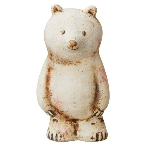 Shigaraki Ware Bran Bear Figurine Made in Japan White Japanese pottery
