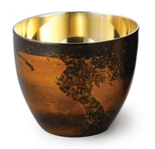 Guinomi Shima Japanese Urushi lacquered stainless Sake cup Tsubame Yamanaka