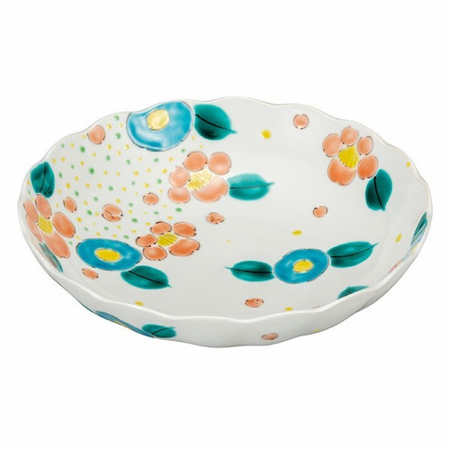 Authentic Kutani Ware Bowl Scattered Flowers 21cm Made in Japan