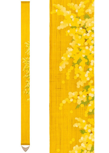 Kyoto Mini Linen Tapestry Mimosa in the Sun Spring Handcraft japan