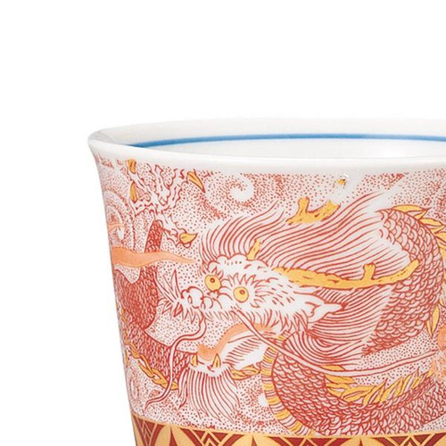 Kutani Ware Soba Choko Cup Akae Dragon Design Made in Japan