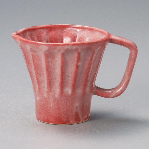Mino ware Japanese Ceramic Mug Coffee Tea cup Red Shino Spouted Mug 340ml