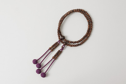Kyoto Juzu Japanese Buddhist Mala Bracelet ShingonMatte Sendan wood woman Japan