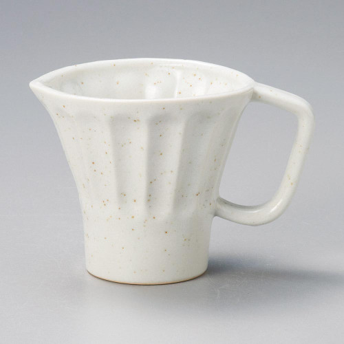 Mino ware Japanese Ceramic Mug Coffee Tea cup White Karatsu Spouted Mug 340ml