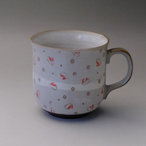 Mino ware Japanese Ceramic Mug Coffee Tea cup Tama Usagi Rabbit Red 300ml Japan