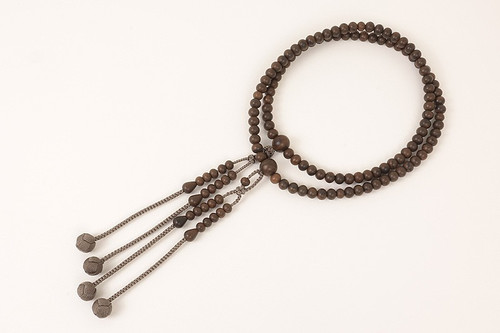 Kyoto Juzu Japanese Buddhist Mala Shingon Matte Shumaki Persimmon Wood Men Japan