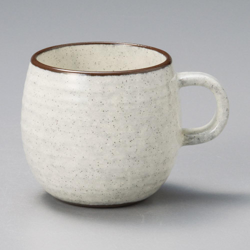 Mino ware Japanese Ceramic Mug Coffee Tea cup White Glaze Rounded Mug 300ml
