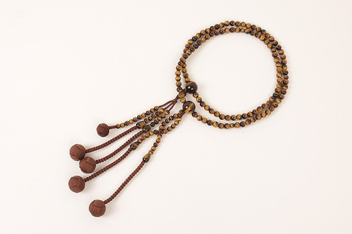 Kyoto Juzu Japanese Buddhist Mala NichirenTiger eye Shaku Men Japan