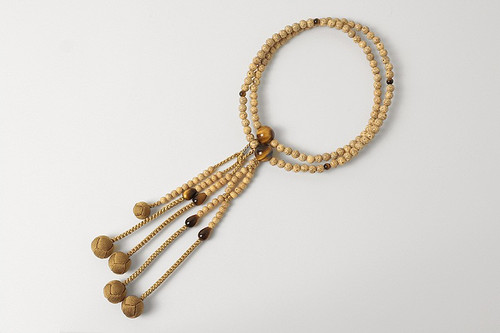 Kyoto Juzu Japanese Buddhist Mala NichirenSeigetsu Linden Tiger eye Shaku Japan