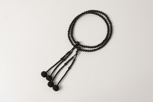 Kyoto Juzu Japanese Buddhist Mala Bracelet Shingon Black Onyx 8sun woman Japan