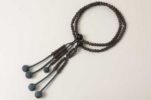 Kyoto Juzu Japanese Buddhist Mala NichirenBlack ebony Hawks eye Japan