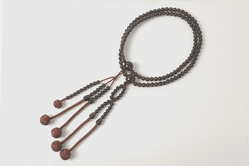 Kyoto Juzu Japanese Buddhist Mala NichirenBrown quartz Shaku Men Japan