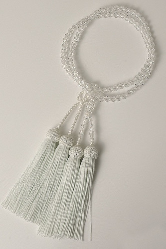 Kyoto Juzu Japanese Buddhist Mala Jodo shinshu Cutting Crystal quartz Japan