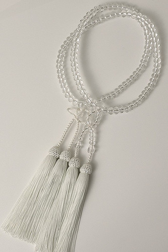 Kyoto Juzu Japanese Buddhist Mala Jodo shinshu Crystal quartz Japan Oval beads
