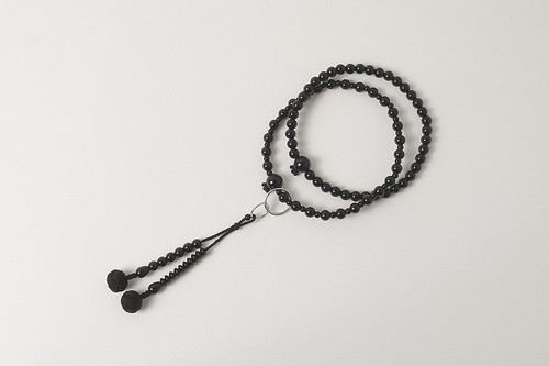Kyoto Juzu Japanese Buddhist Mala Jodo shu Black Onyx Woman Japan