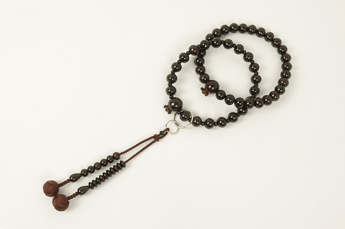 Kyoto Juzu Japanese Buddhist Mala Jodo shu Stripe black ebony Japan Men