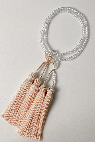 Kyoto Juzu Japanese Buddhist Mala Jodo shinshu Crystal quartz Japan Pink