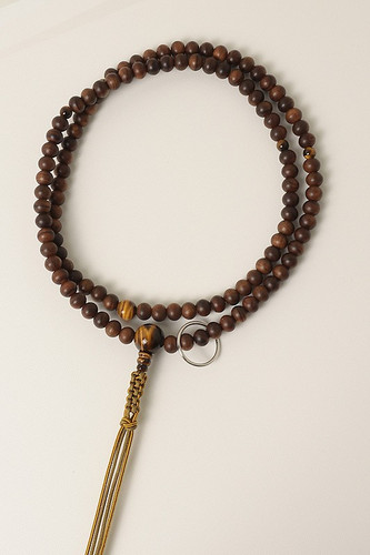 Kyoto Juzu Japanese Buddhist Mala Sodo shu Matte Sendan Chinaberry Tiger eye Men