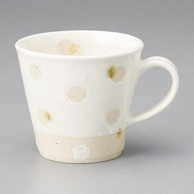 Mino ware Japanese Ceramic Mug Coffee Tea cup Oribe style White dot Japan