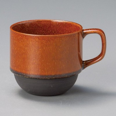 Mino ware Japanese Ceramic Mug Coffee Tea cup Blackened Amber Crystal Stack