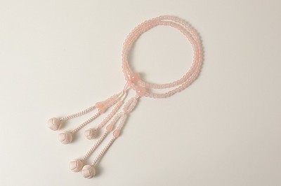 Kyoto Juzu Japanese Buddhist Mala Nichiren Rose quartz Woman Japan