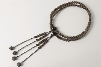 Kyoto Juzu Japanese Buddhist Mala Bracelet ShingonSiam Persimmon Smoky Quartz