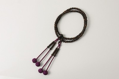 Kyoto Juzu Japanese Buddhist Mala Bracelet ShingonMatte black ebony 8sun Japan