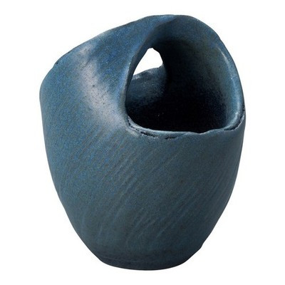 Shigaraki ware Japanese small flower pot KAIRO Iron blue Made in Japan