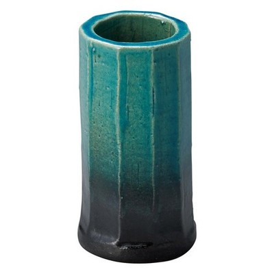 Shigaraki Ware Blue tone Faceted Straight Mini Flower Vase Small Japan