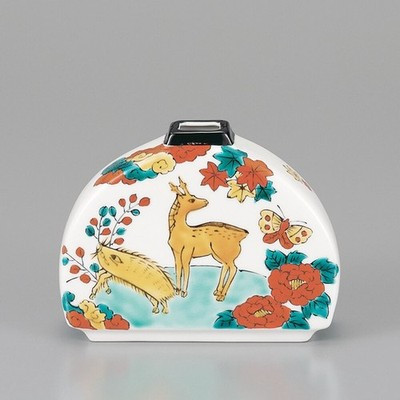 Kutani ware Japanese Flower single vase Ino shika cho Hanafuda Japan