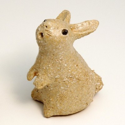 Shigaraki Ware Japanese pottry Rustic Clay Rabbit Figurine Large Made in Japan