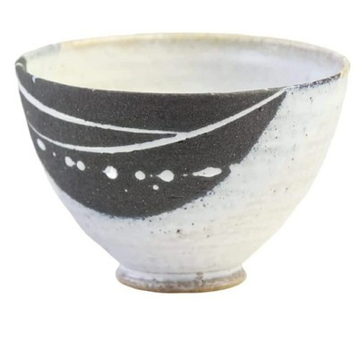 Pair Shigaraki ware Japanese Rice bowl Gohan Chawan Shiosai Black Pink Japan