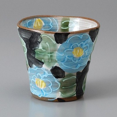 Made in Japan Mino Ware Blue Cherry Blossom Free Cup 350ml