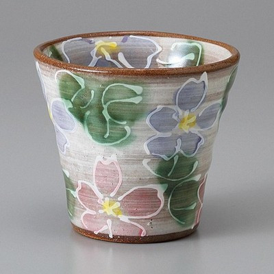 Made in Japan Mino Ware Purple Cherry Blossom Free Cup 350ml