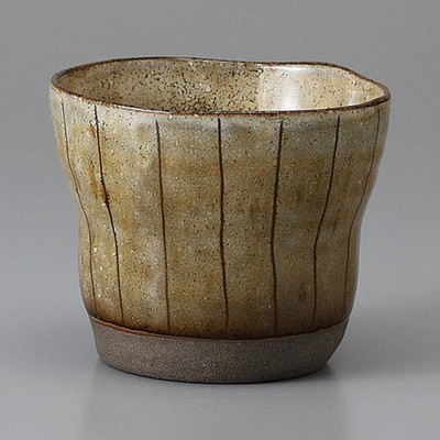 Made in Japan Mino Ware Orange Tokusa Shochu Cup (Medium) 270ml Japan