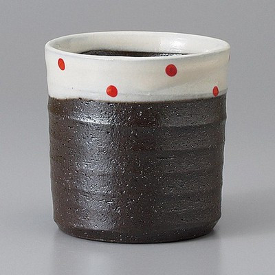 Made in Japan Mino Ware Red Snow Glaze Polka Dot Rock Cup 320ml Japan