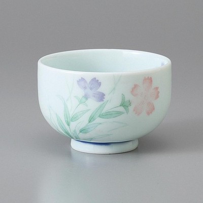 Mino Ware Sencha Yunomi Japanese Green Tea Cup Nadeshiko Flower 165ml Japan