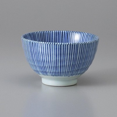 Mino Ware Sencha Yunomi Japanese Green Tea Cup Gosu Blue Tokusa Japan 180ml