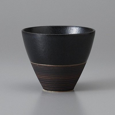 Mino Ware Sencha Yunomi Japanese Green Tea Cup Kunie Yuzu Black Japan
