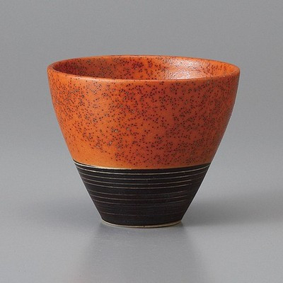 Mino Ware Sencha Yunomi Japanese Green Tea Cup Kunie Red Matte Japan