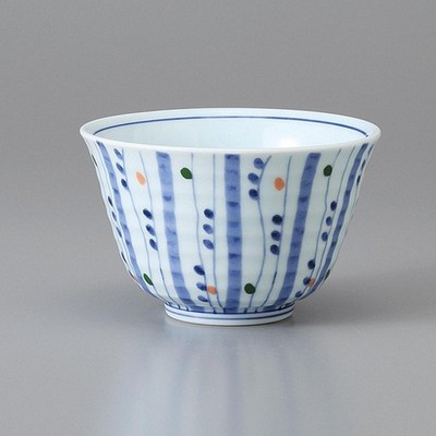 Mino Ware Sencha Yunomi Japanese Green Tea Cup Hand-Painted Tokusa stripe Japan