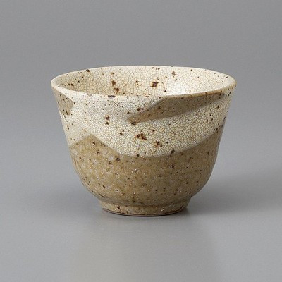 Mino Ware Gray Sencha Japanese Green Tea Cup Brown Kairagi 160ml Japan